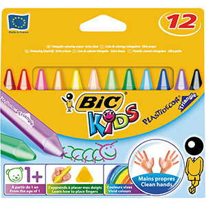 Bic Kids Plastidec Triangle Crayons Pk12