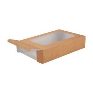 Medium Kraft Platter Box with Window - 25 Per Pack
