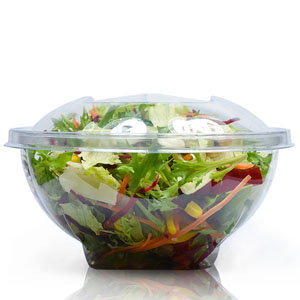 Round Plastic Salad Bowls with Lid 1000cc - 50x Per Pack