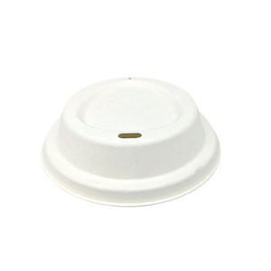 10/20oz White - Sip Cup Lids - Bagasse Lids - 50x Per Pack