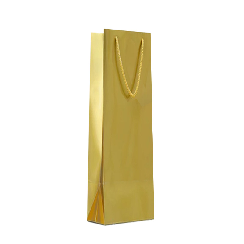 Luxury Bottle Bag with Rope Handle - Gold  - 20x Per Pack