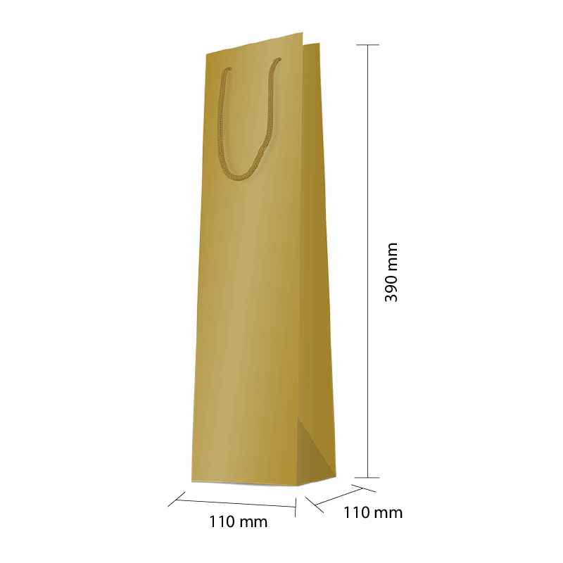 Luxury Bottle Bag with Rope Handle - Gold  - 20x Per Pack