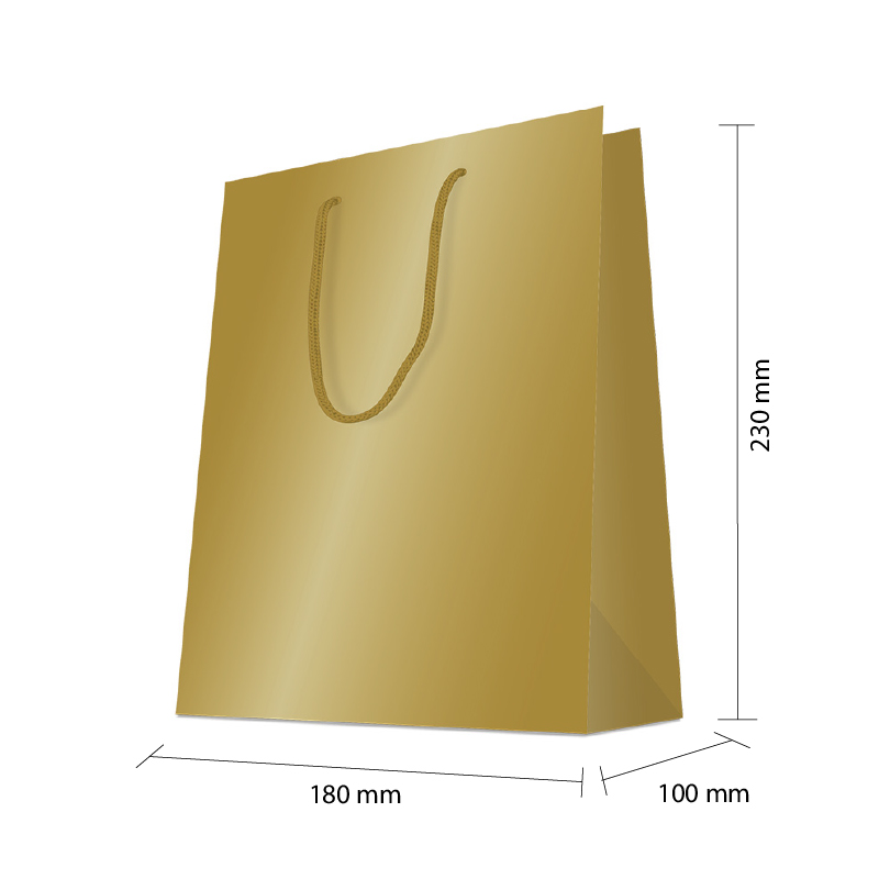 Luxury Gift Bag with Rope Handles - Gold - Medium Size - 20x Per Pack