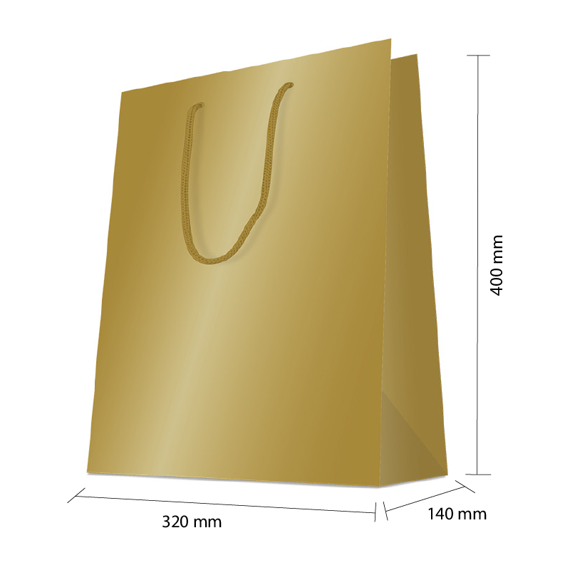 Luxury Gift Bag with Rope Handles - Gold - Size Extra Large - 20x Per Pack