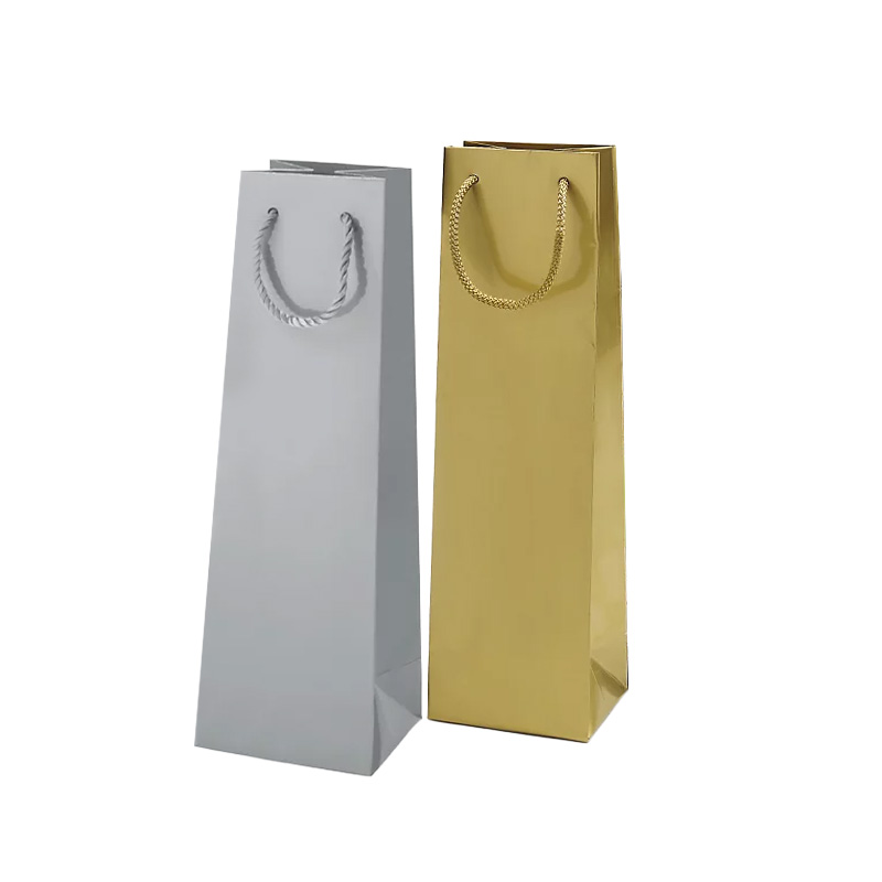 Luxury Bottle Bag with Rope Handle - Silver  - 20x Per Pack