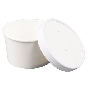 White 8oz Soup Container Lids Only - 25 Per Pack