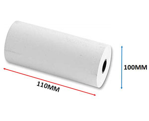 110mm x 100mm x 12.7mm - Thermal Printer Roll - 58gsm