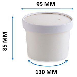 White 12oz Soup Container, Cup Only - 25 Per Pack