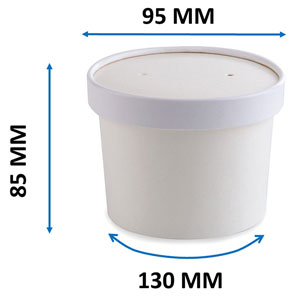 12oz White - Soup Cup Containers - 25x Per Pack