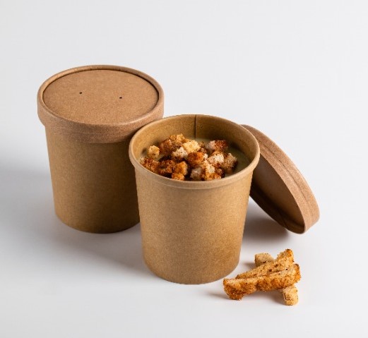 12oz Kraft - Soup Cup Container & Lids - 25x Per Pack