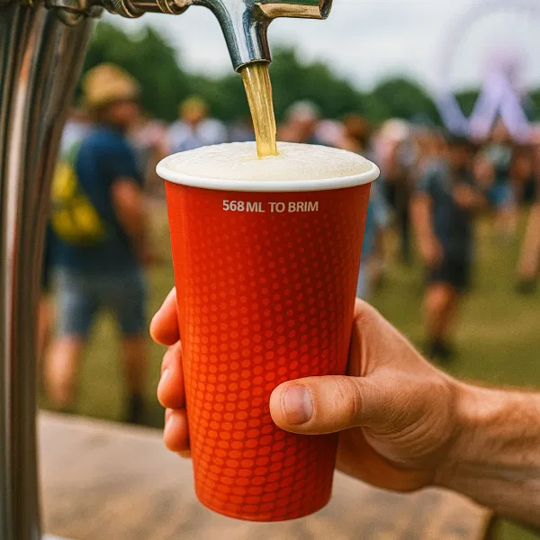 20oz Red Party Cup Pint Glass - 25x Per Pack