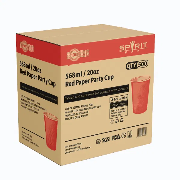20oz Red Party Cup Pint Glass - 25x Per Pack