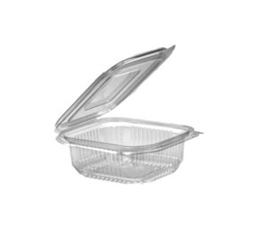 Square Plastic Salad Containers with Lid 250cc - 50x Per Pack