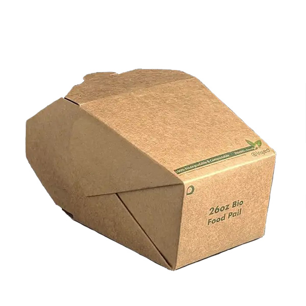 26oz Kraft Compostable Noodle Box - Square Bottom - 50x Per Pack