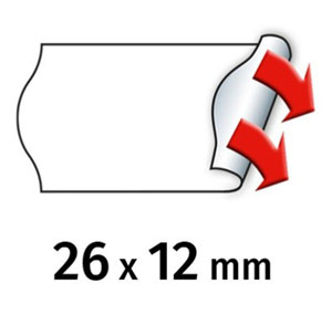 METO Price Labels Single Line - 26mm x 12mm Permanent White - 6x Rolls Per Pack