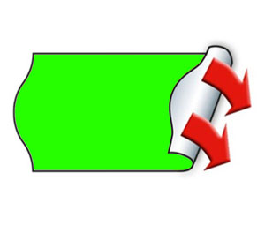 Price Labels Single Line - 26mm x 12mm Fluorescent Green - 10x Rolls