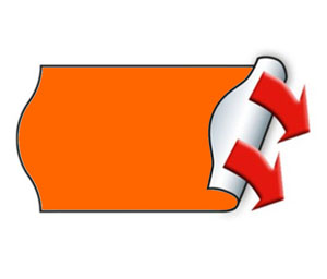Price Labels Single Line - 26mm x 12mm Fluorescent Orange - 10x Rolls