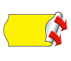 Price Labels Single Line - 26mm x 12mm Fluorescent Yellow - 10x Rolls