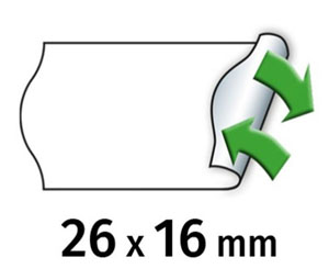 Meto Price Gun Labels Double Line - 26mm x 16mm Peelable - 6 Rolls Per Pack