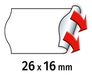 Meto Price Gun Labels Double Line - 26mm x 16mm White Permanent - 6 Rolls Per Pack