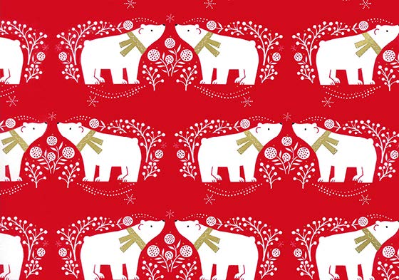 Counter Gift Wrap Rolls - Design Bears - 500mm x 100m 80gsm - 1x Roll Per Pack