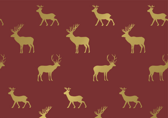 Counter Gift Wrap Rolls - Design Winter Deers - 500mm x 100m 80gsm - 1x Roll Per Pack