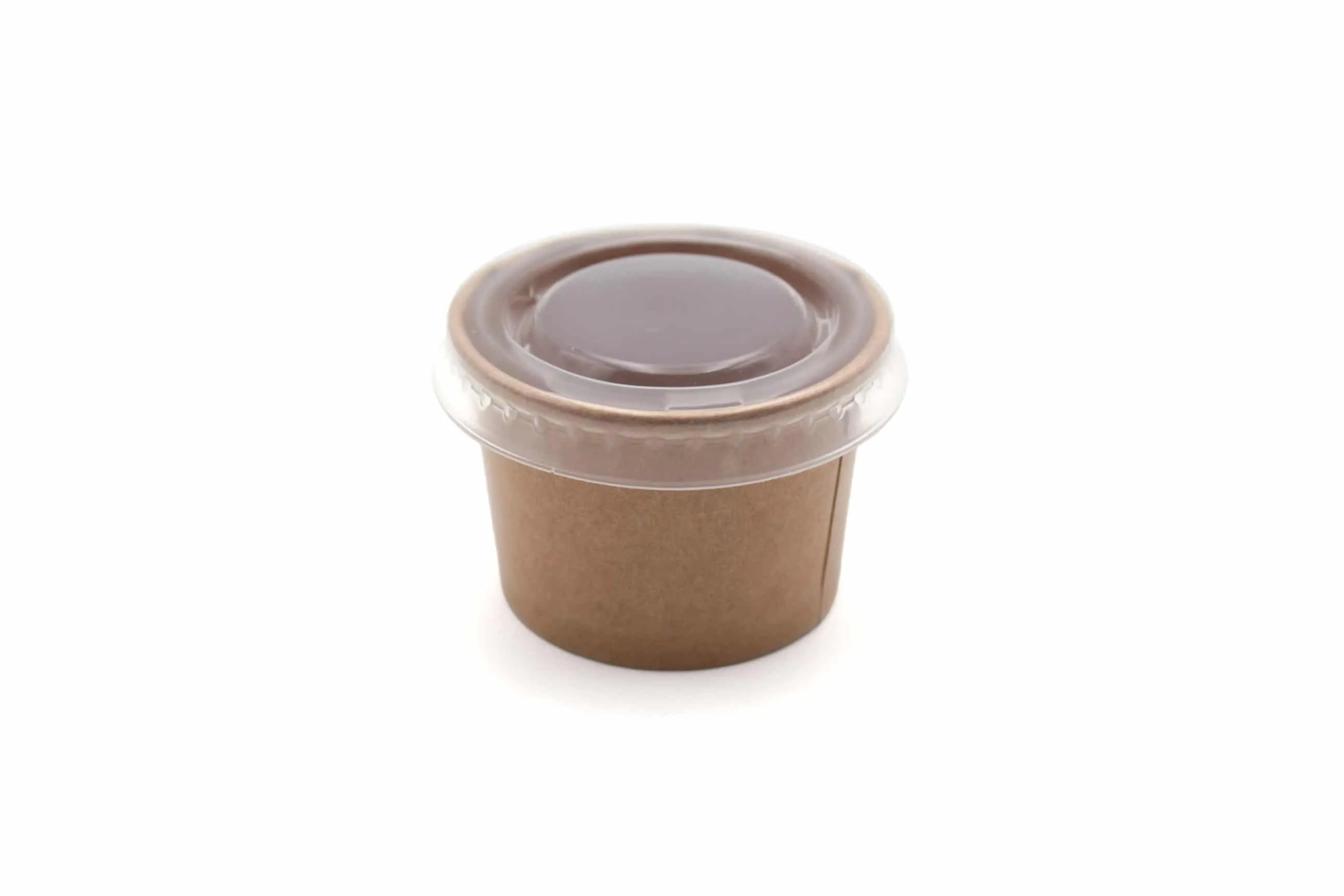 2/4oz Lids Kraft Portion Pots - PP Clear Lid - 50x Per Pack