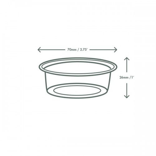 2oz Portion Pots & Lids PP Economy - 100x Per Pack