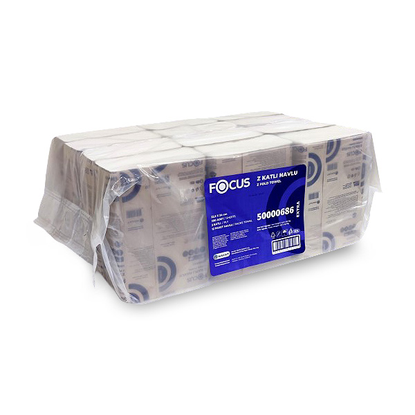 Focus Extra Z Fold White Towels 2ply 225mm x 240mm - 2,400x Per Case