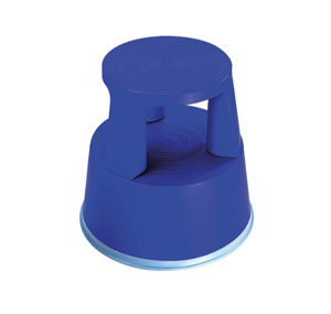 Plastic Blue Step Stool with Non-Slip Rubber Base - 1x Per Pack