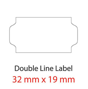 Price Gun Labels Double Line XL - 32mm x 19mm Permanent White - 10 Rolls