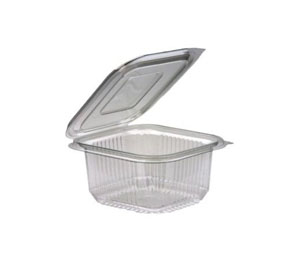 Square Plastic Salad Containers with Lid 375cc - 50 Per Pack