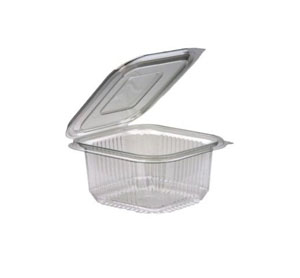 Square Plastic Salad Containers with Lid 375cc - 50x Per Pack