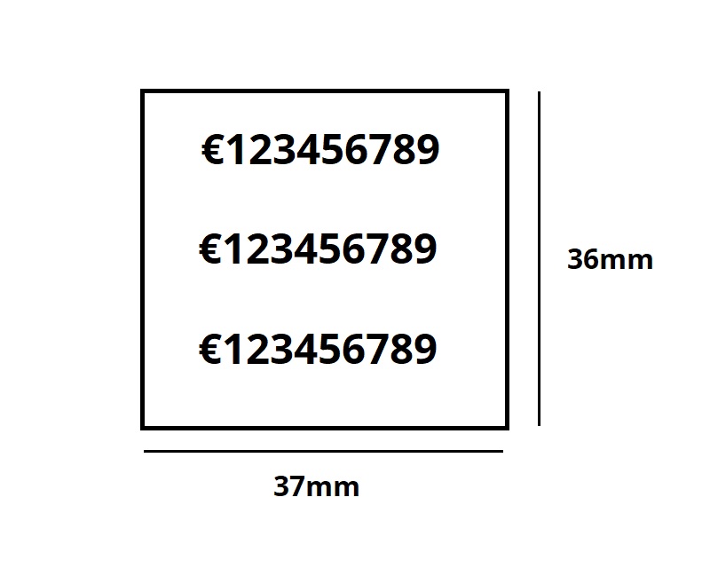Price Gun White Labels Triple Line - 37mm x 36mm - 5x Rolls Per Pack
