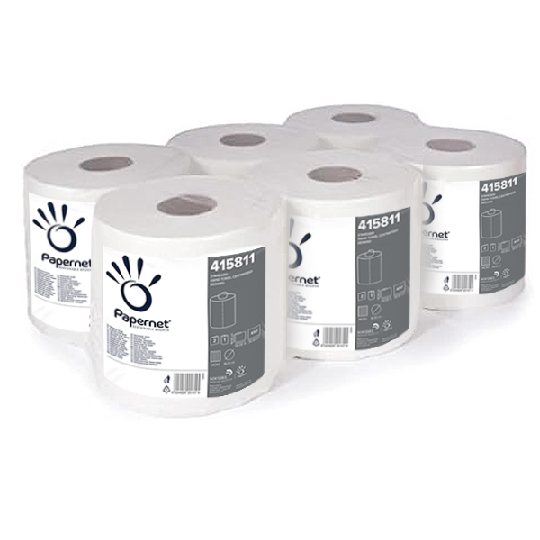 White Centrefeed Rolls 2Ply 185mm x 135 Metres - 6x Per Pack