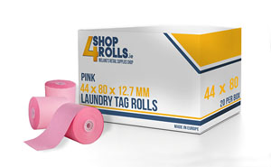 44mm x 80mm Dry Cleaning Tag Rolls - Pink