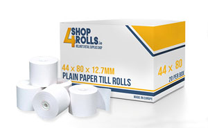 44mm x 80mm x 12.7mm Plain Paper Till Rolls