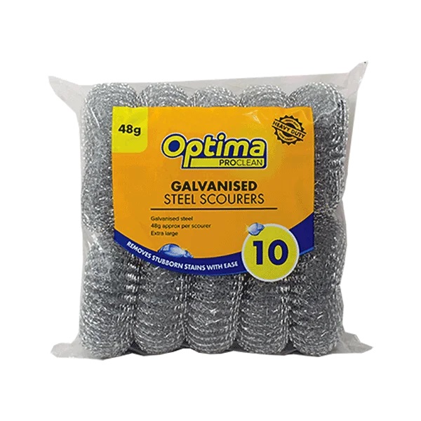 Optima Proclean Galvanised Steel Scourer  - Extra Large - 10x Per Pack