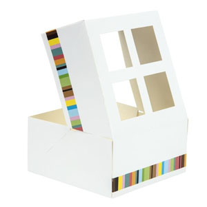 4 Window White Design Cake Box - 250 Per Pack