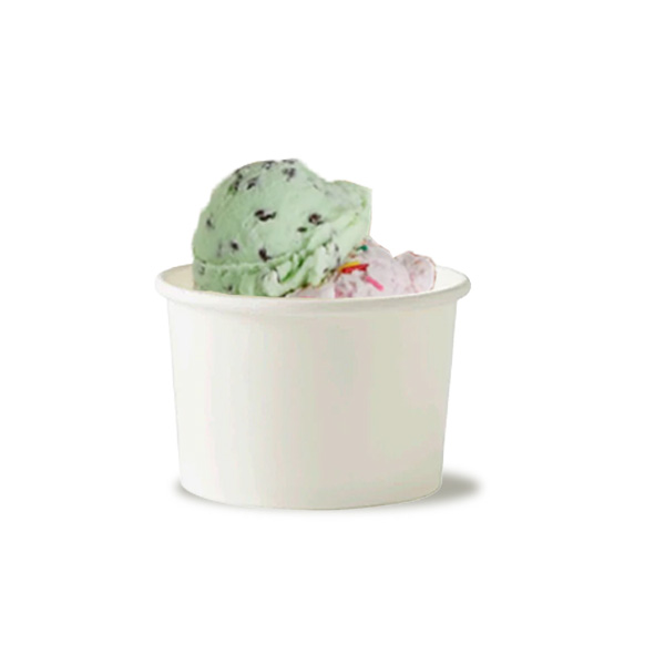 4oz Plain White Ice Cream Cup - 25x Per Pack