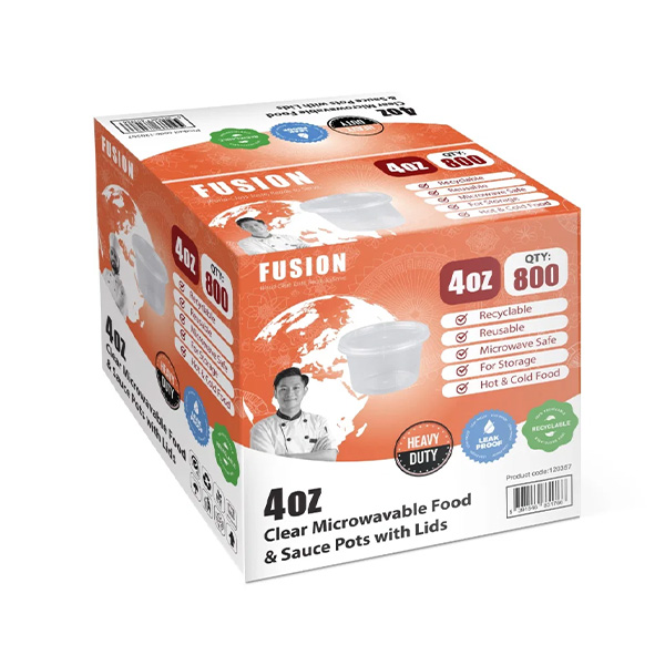 4oz Portion Pots with Lids - Heavy Duty Hot Use 800x Per Case