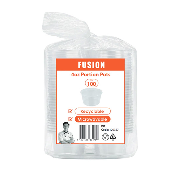 4oz Portion Pots with Lids - Heavy Duty Hot Use 800x Per Case