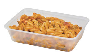 Plastic Hot Food Container with Lids - 500cc Standard Duty - 250x Per Case