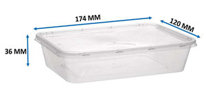 Plastic Hot Food Container with Lids - 500cc Heavy Duty - 250x Per Case