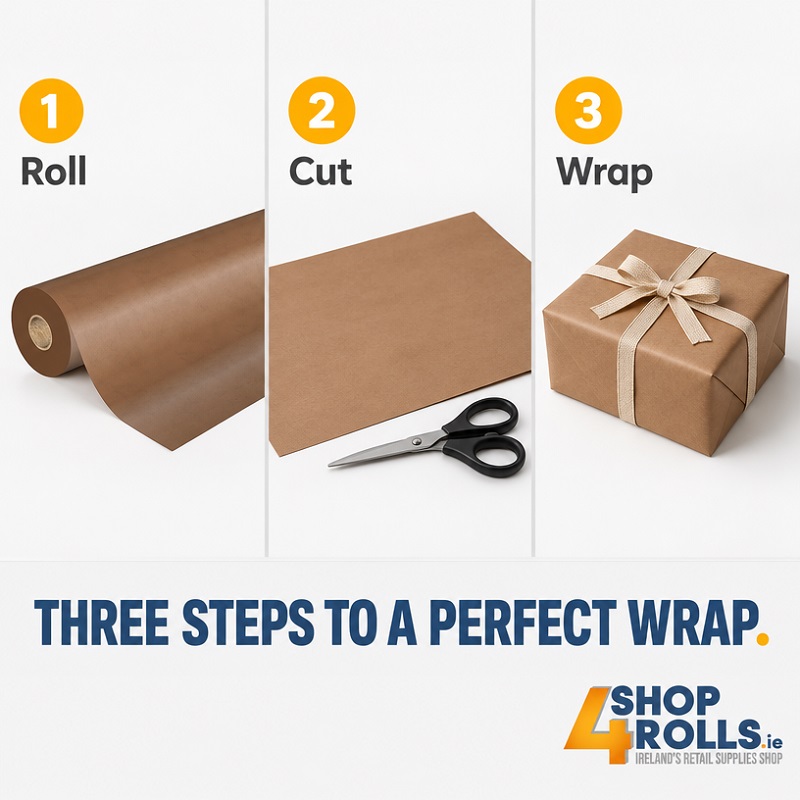 Metallic Bronze - Ribbed Kraft Rolls - 500mm x 100m 65gsm - 1x Roll Per Pack
