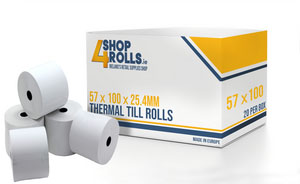 57mm x 100mm x 25.4mm - Thermal Till Rolls