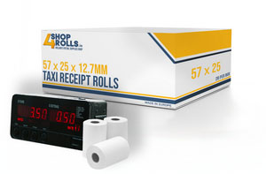 Taxi Receipt Rolls 57mm x 25mm - 20 Rolls Per Box