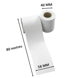 Zebra Direct Thermal Linerless Label - 58mm x 80Meters x 38mm- 1x Label Per Roll