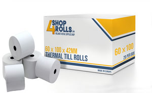 Thermal Till Rolls 60mm x 100mm x 42mm Core - 10 Rolls Per Box