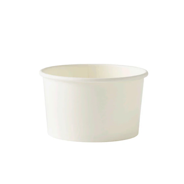 8oz Plain White Ice Cream Cup - 25x Per Pack